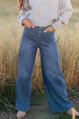 Emmi Mid Rise Wide Leg Jeans | Dark Wash