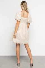 Carolina Embroidered Short Dress | Cream