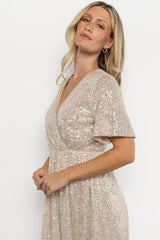Mayfair Sequin Midi Dress | Champagne