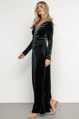 Kourtney Velvet Maxi Dress | Dark Green
