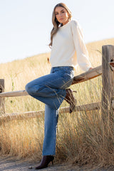 Noah High Rise Straight Leg Jeans | Medium Wash