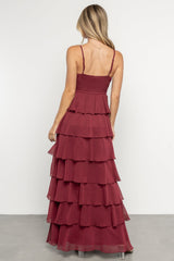 Tiana Tiered Maxi Dress | Burgundy
