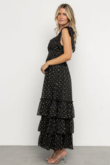 Kassia Maxi Dress | Black + Gold
