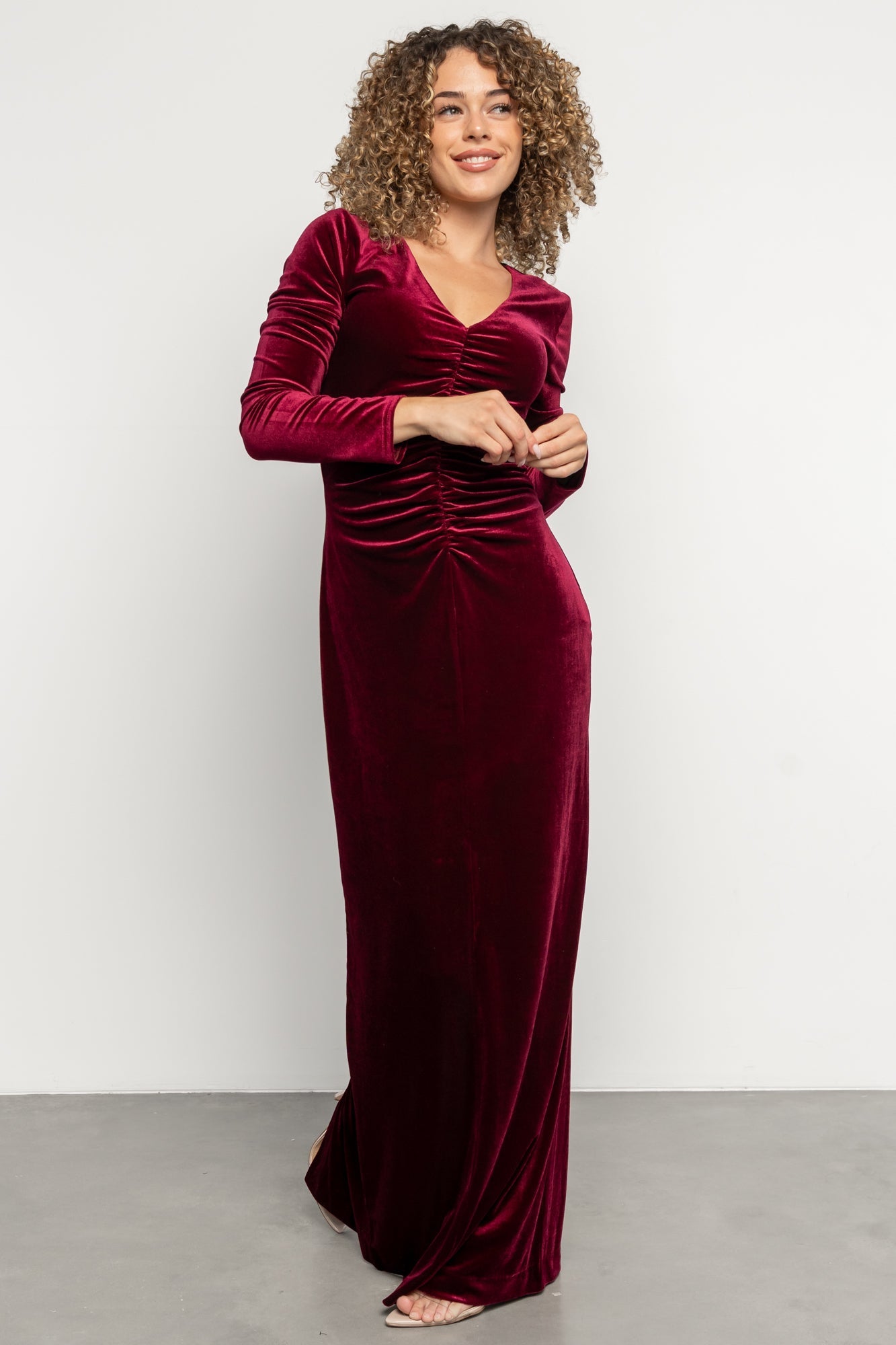 Kourtney Velvet Maxi Dress | Wine