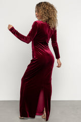 Kourtney Velvet Maxi Dress | Wine