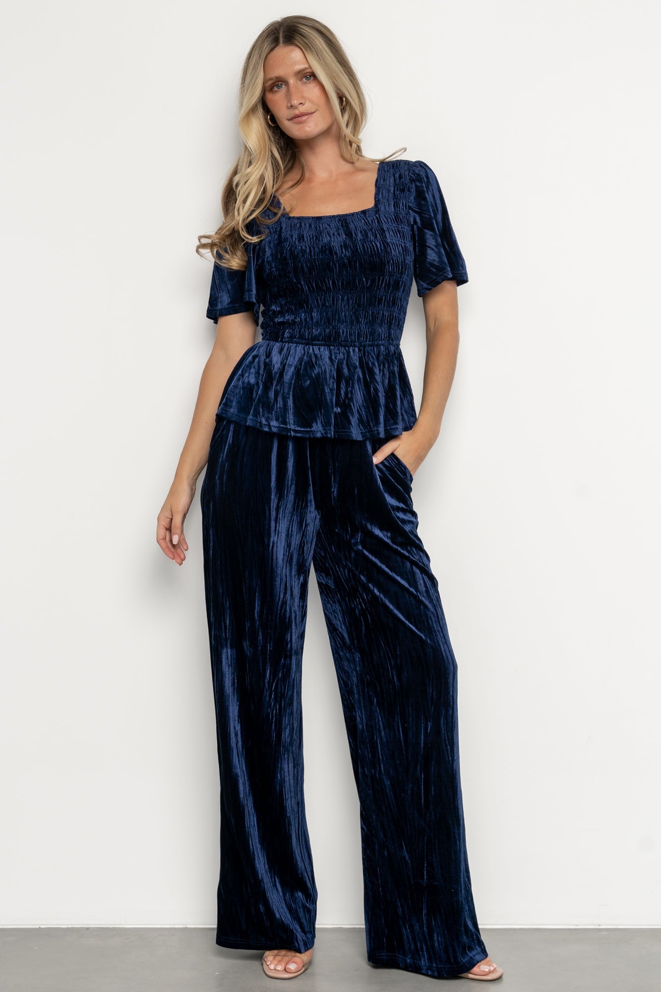Elin Velvet Set | Navy