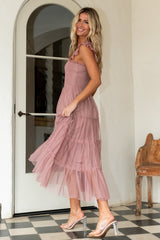 Emma Smocked Tulle Dress | Dusty Rose