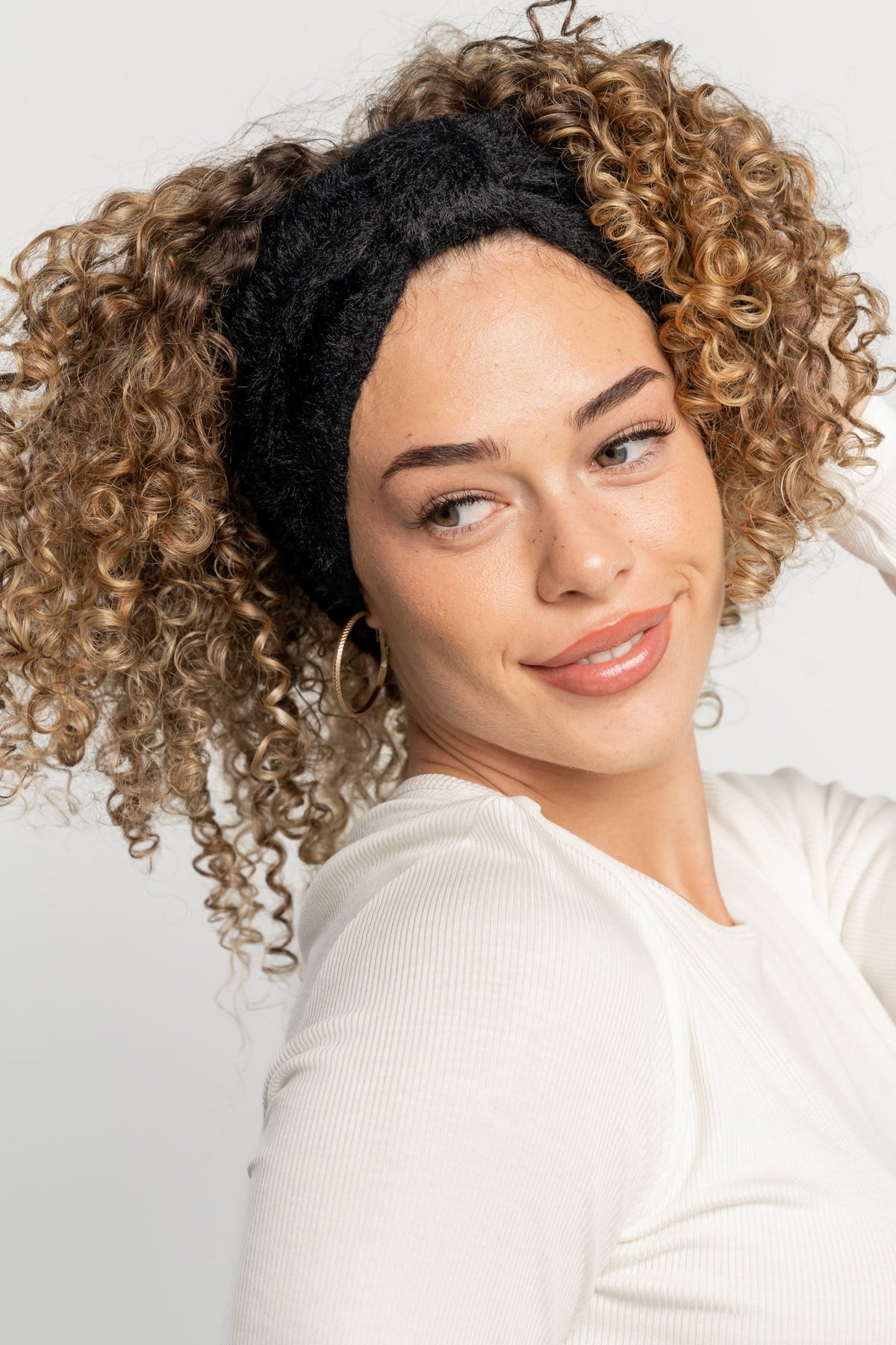 Harlowe Cozy Bow Headband | Black