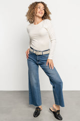 Harvey Metallic Faux Leather Belt | Greige