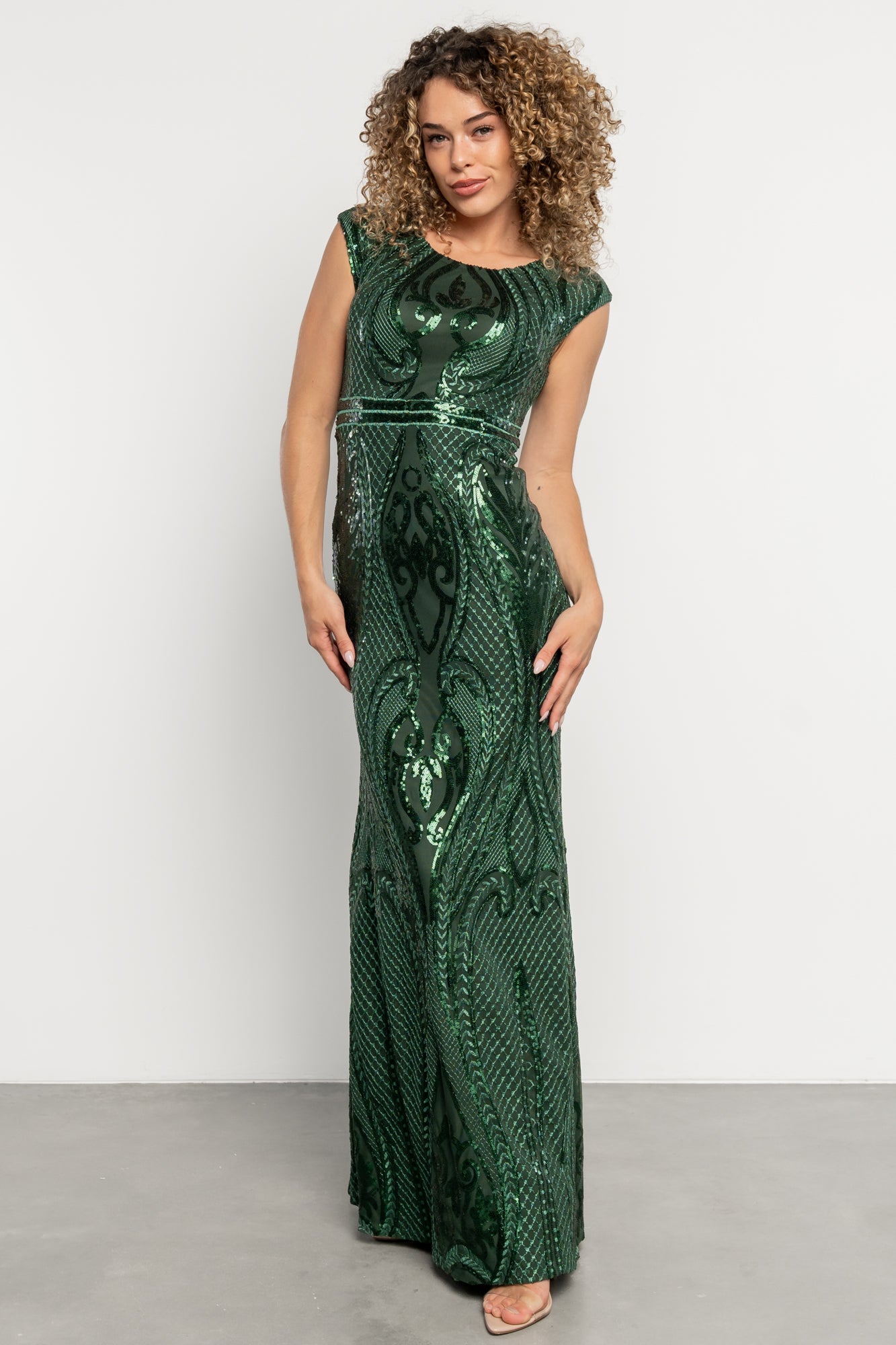 Alessia Sequin Gown | Green