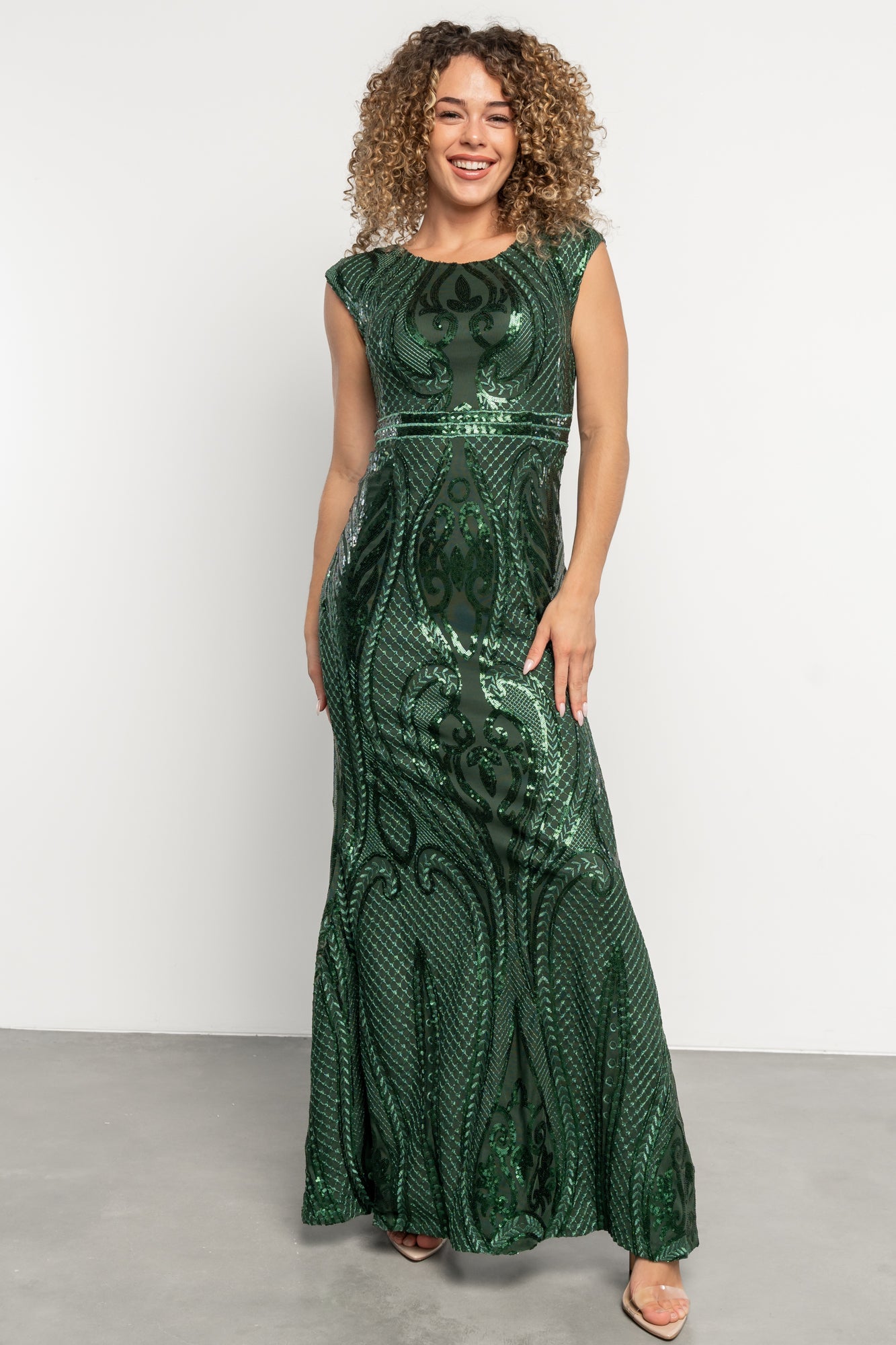 Alessia Sequin Gown | Green