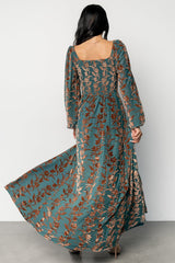 Aurora Velvet Maxi Dress | Jade + Bronze Floral