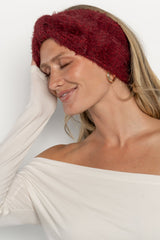 Harlowe Cozy Bow Headband | Burgundy