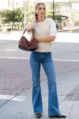 Michel High Rise Bootcut Jeans | Mid Wash