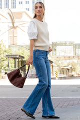 Michel High Rise Bootcut Jeans | Mid Wash