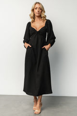 Rosalie Back Tie Dress | Black