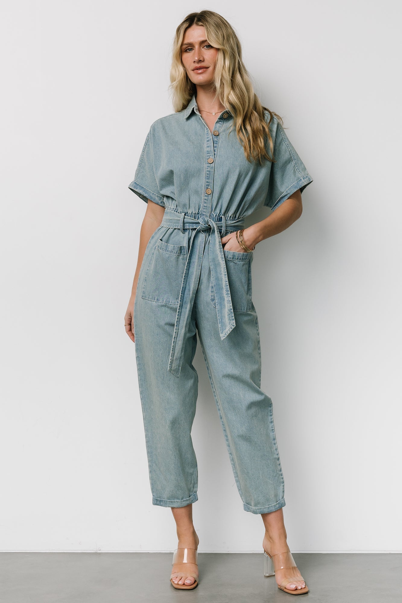 Mateo Button Up Jumpsuit | Denim
