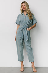 Mateo Button Up Jumpsuit | Denim