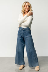 Emmi Mid Rise Wide Leg Jeans | Dark Wash