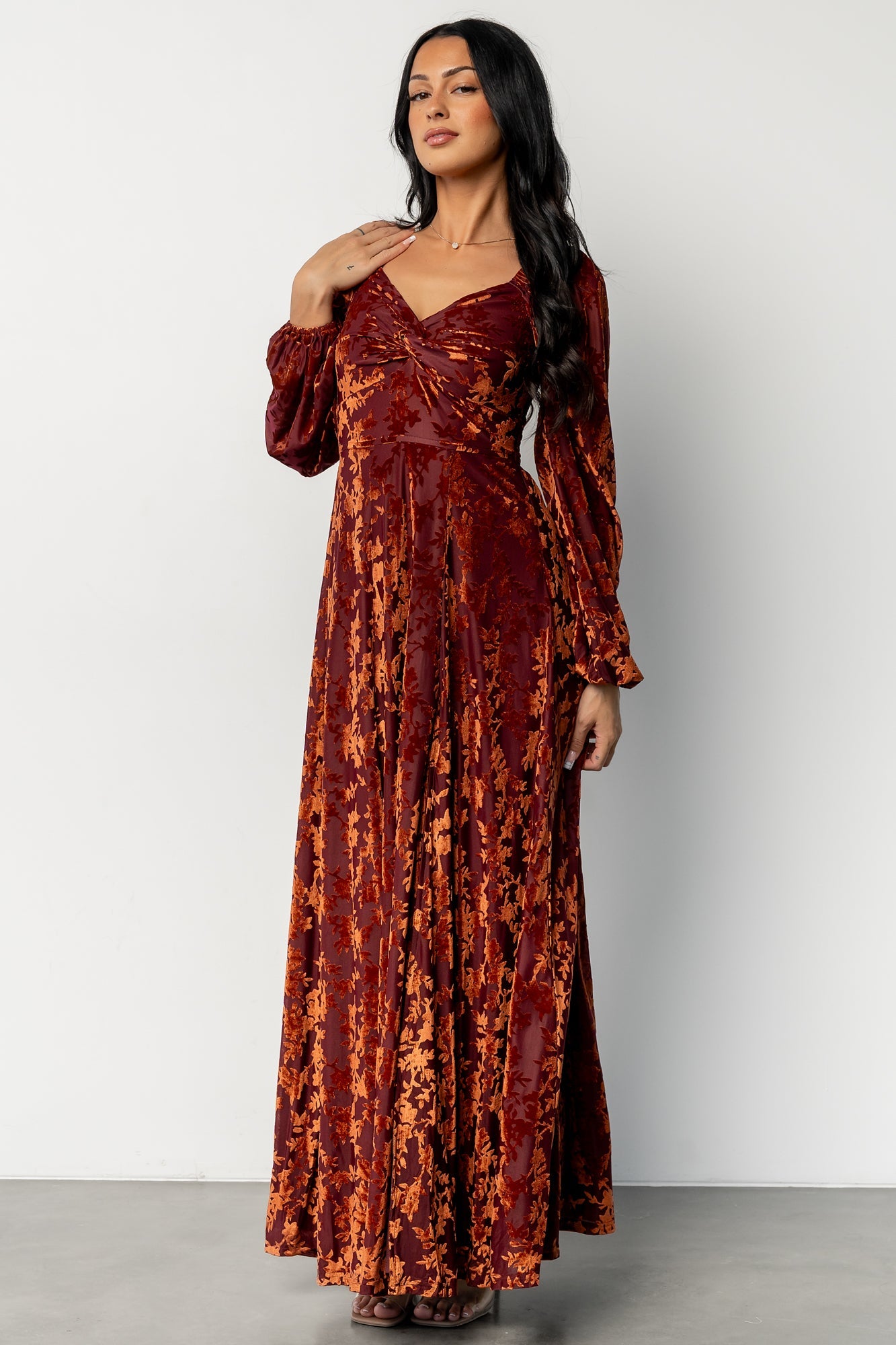 Aurora Velvet Maxi Dress | Clove + Copper Floral