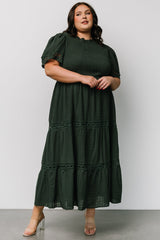 Loveland Geo Lace Maxi Dress | Dark Green