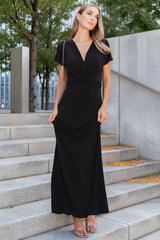 Annaeli Cross Front Maxi Dress | Black