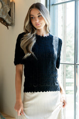 Serenity Knit Sweater Top | Black