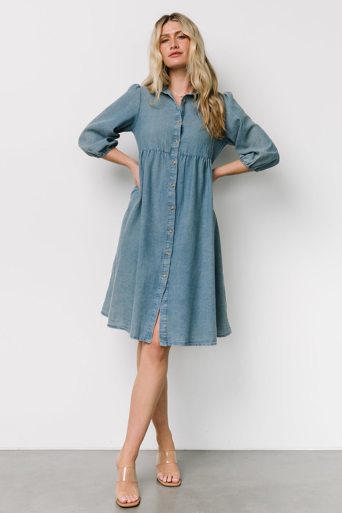 Sari Babydoll Dress | Chambray