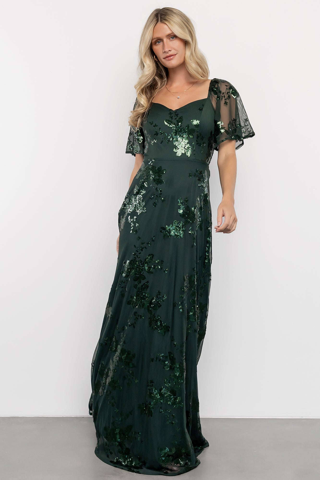 Karina Sequin Maxi Dress | Dark Green