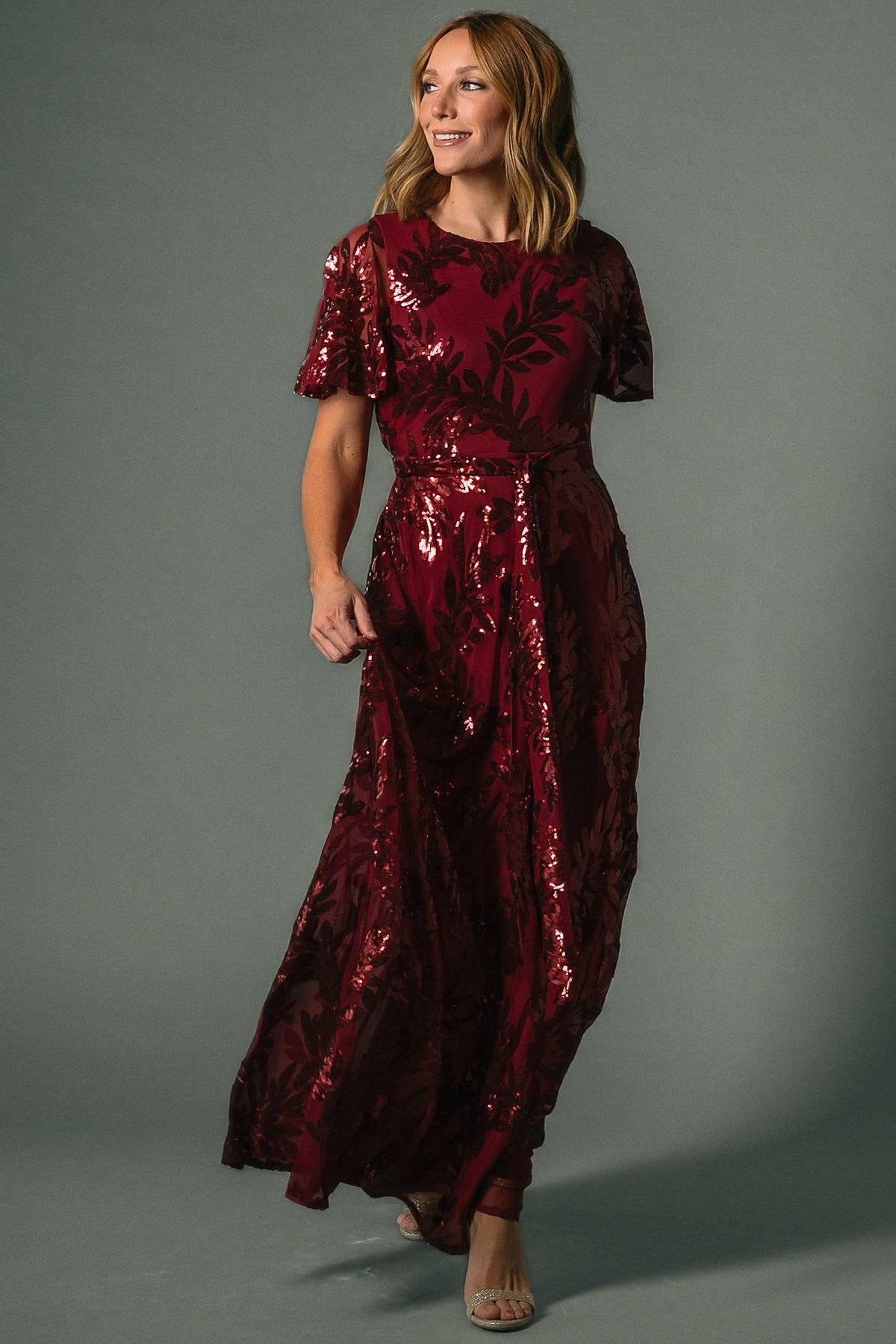 Muse Sequin Maxi Dress | Wine
