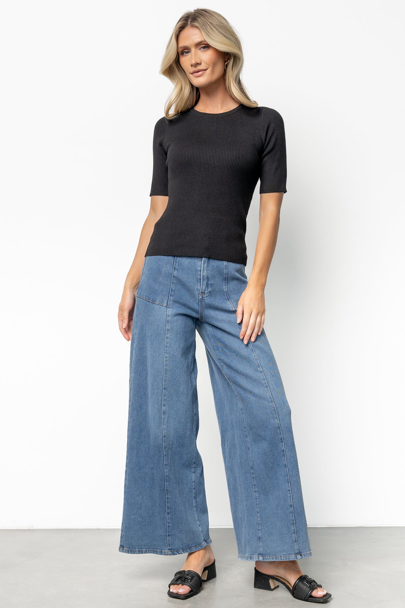 Chiara Ribbed Top | Black