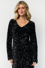 Mira Sequin Short Dress | Black