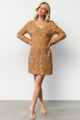 Mira Sequin Short Dress | Gold