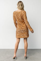 Mira Sequin Short Dress | Gold