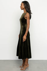 Annika Velvet Midi Dress | Olive
