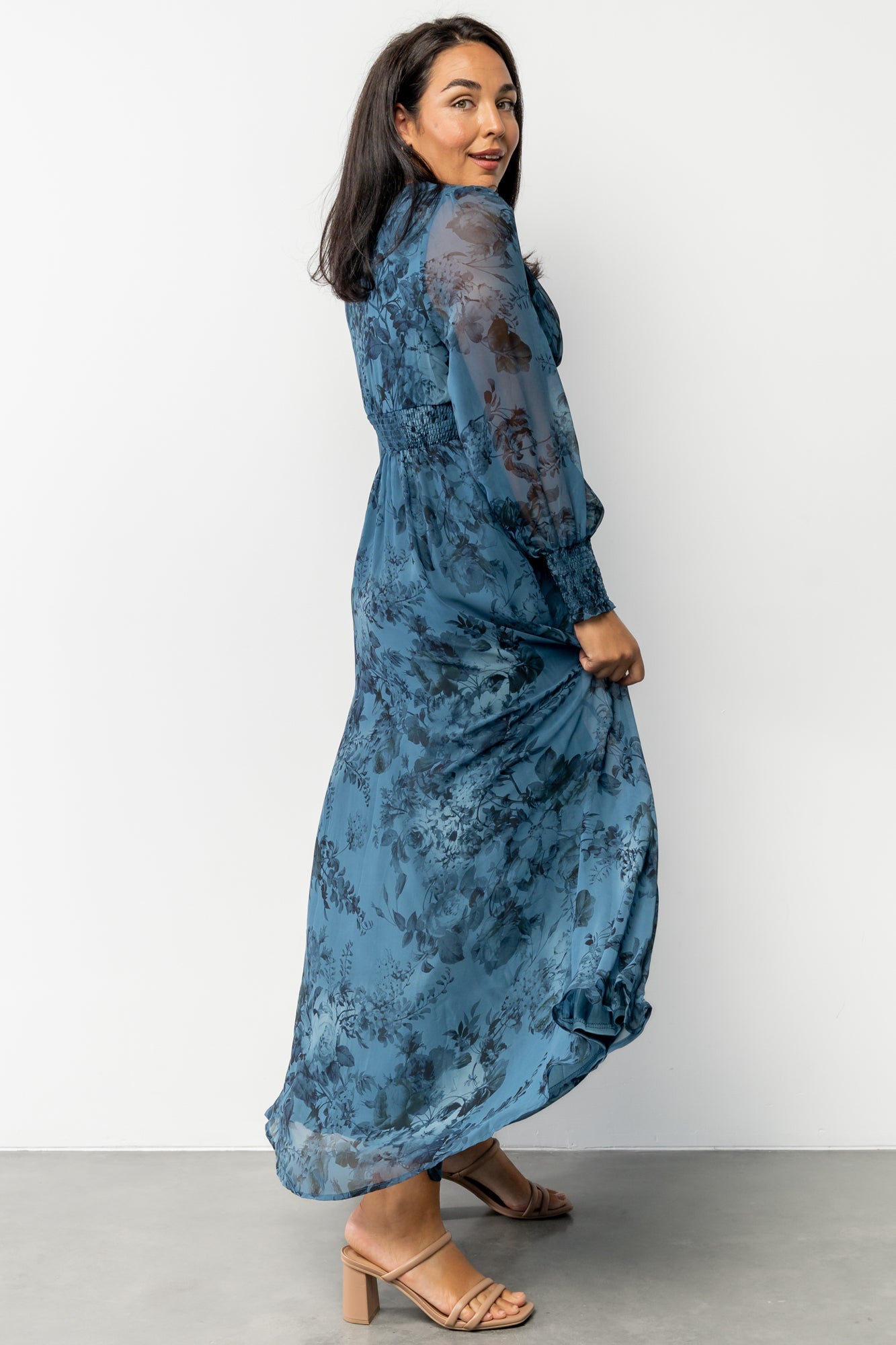 Olivia Maxi Dress | Deep Blue Floral