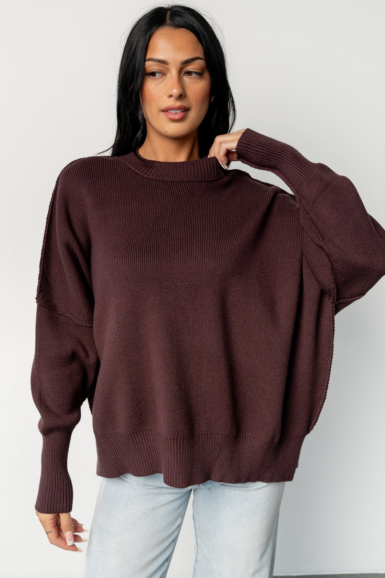 Jeremiah Knit Sweater | Dark Plum