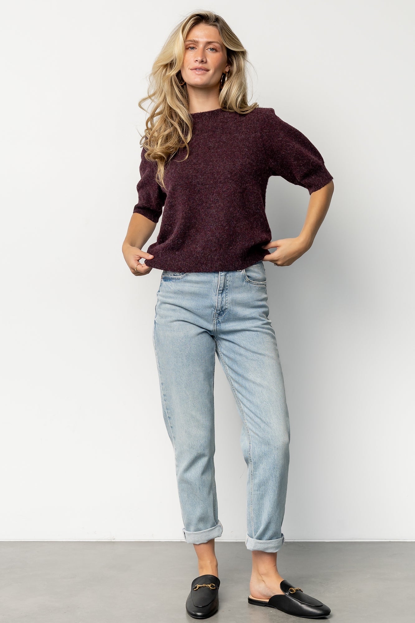Keira Sweater Top | Dark Plum