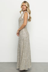 Saya Sequin Maxi Dress | Champagne