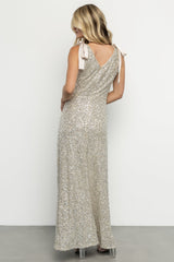 Saya Sequin Maxi Dress | Champagne