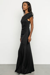 Leon One Shoulder Gown | Black