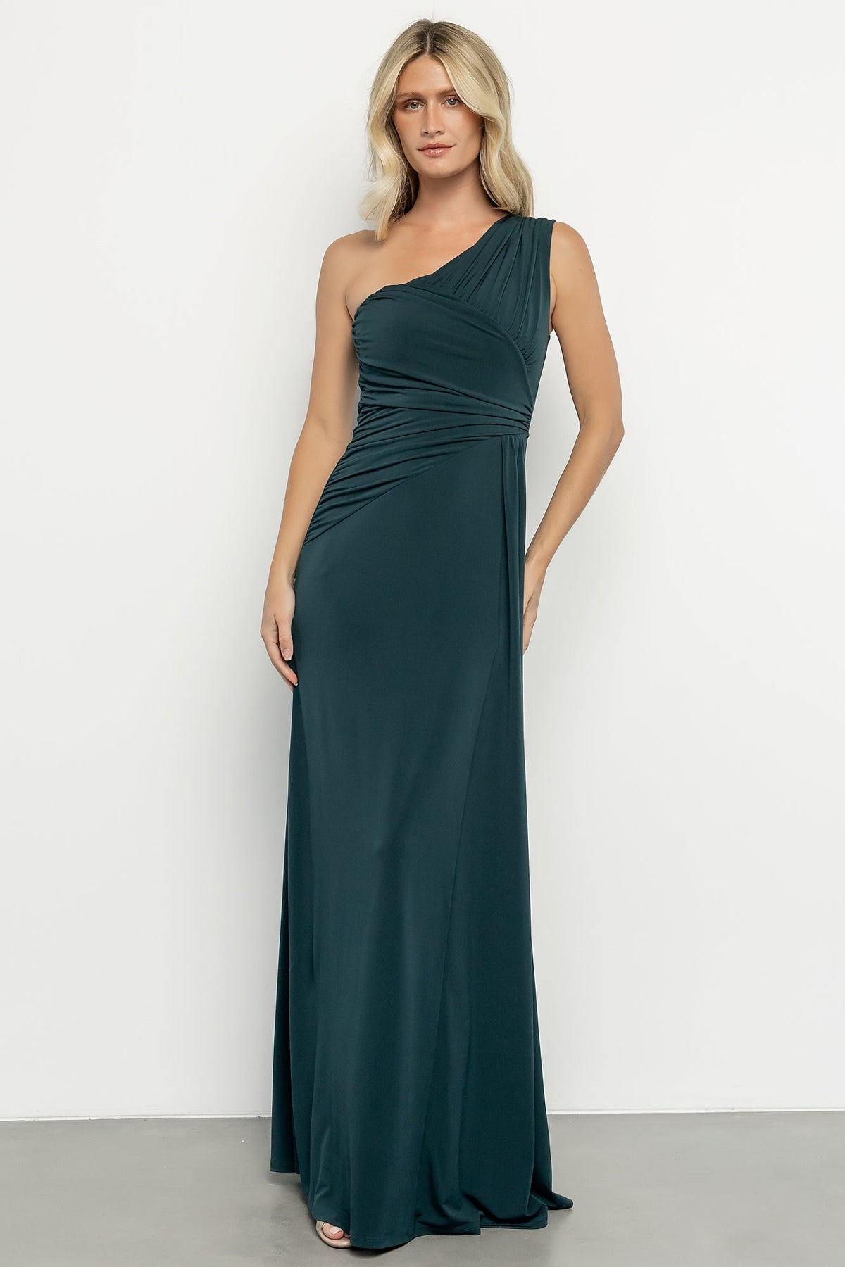 Adrianna One Shoulder Gown | Deep Topaz
