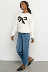 Bow Sweater | Cream + Black