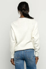 Bow Sweater | Cream + Black