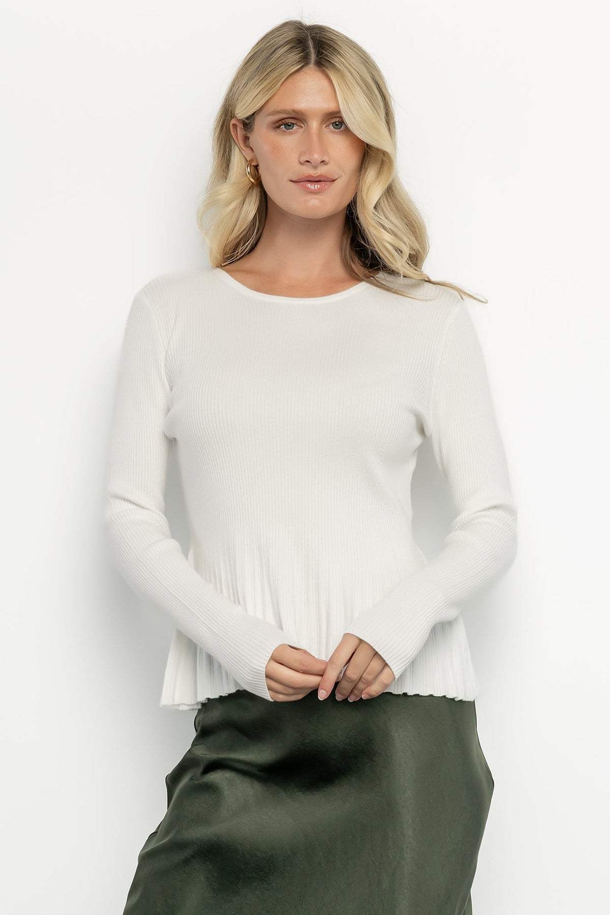 Ainsley Ribbed Top | Off White