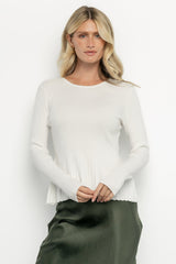 Ainsley Ribbed Top | Off White