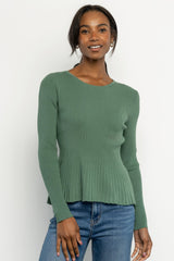 Ainsley Ribbed Top | Winter Green