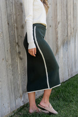 Ava Knit Midi Skirt | Dark Green