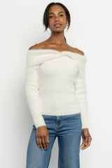 Perla Off Shoulder Sweater | Ivory