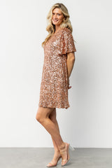 Asta Sequin Shift Dress | Rose Gold